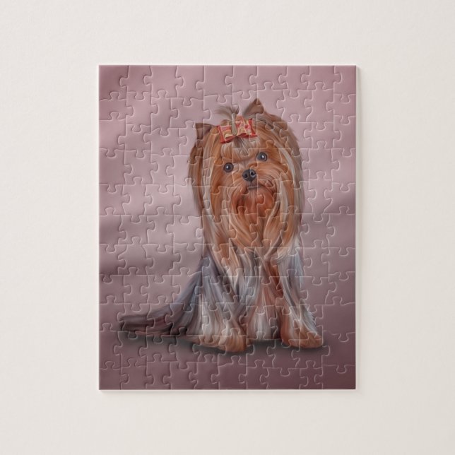 Puzzle Drawing Spaing Yorkshire Terrier dog (Vertical)