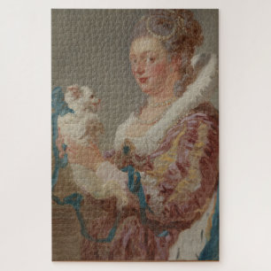 Puzzle Drôle Aristocratique femme avec petit chien grand