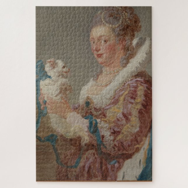 Puzzle Drôle Aristocratique femme avec petit chien grand (Vertical)