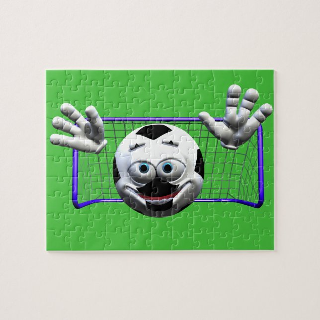 Puzzle Drôle Cartoon Soccer Ball (Horizontal)