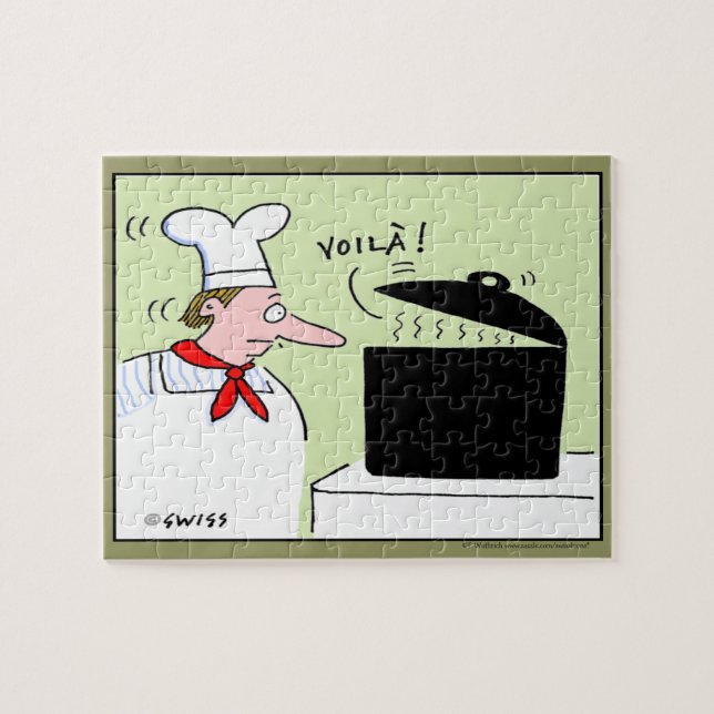 Puzzle Drôle Chef Français Cartoon Art Voila Gourmet (Horizontal)