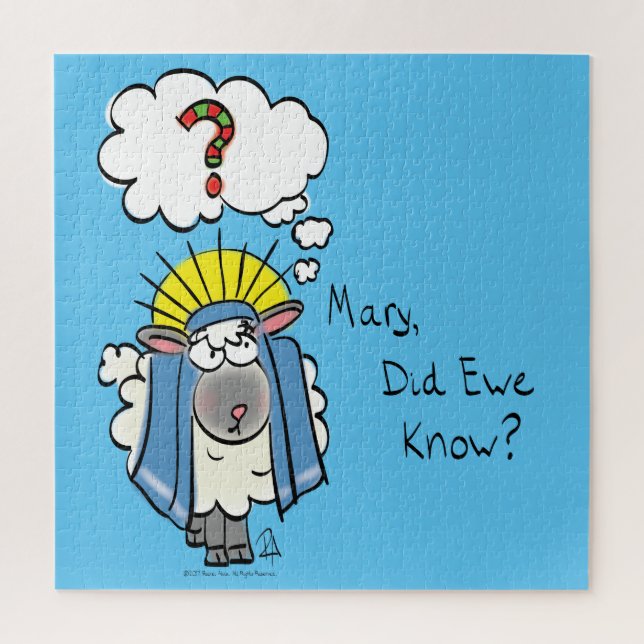 Puzzle Drôle Christian Noël mignon Mouton Dessin (Vertical)