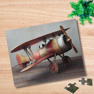 Puzzle Drôle d'avion biplan vintage personnalisé pour ann