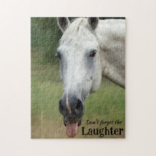 Puzzle Drôle de Cheval Poney N'oubliez pas le Rire