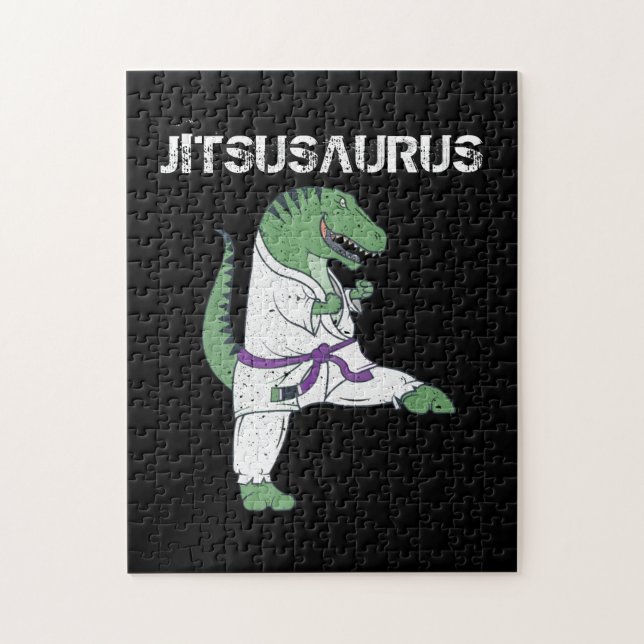Puzzle Drôle Jujitsu, T-Rex Jiu Jitsu Cadeaux de ceinture (Vertical)