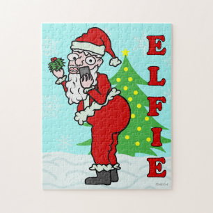 Puzzle Drôle Noël Père Noël Elfie