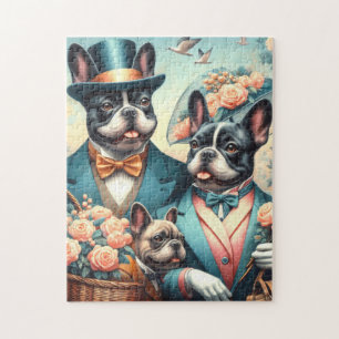 Puzzle Drôle Vintage de la peinture de Bulldog