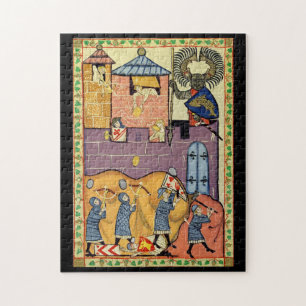 Puzzle Dropping Rocks, Manesse de Codex du XIVe siècle