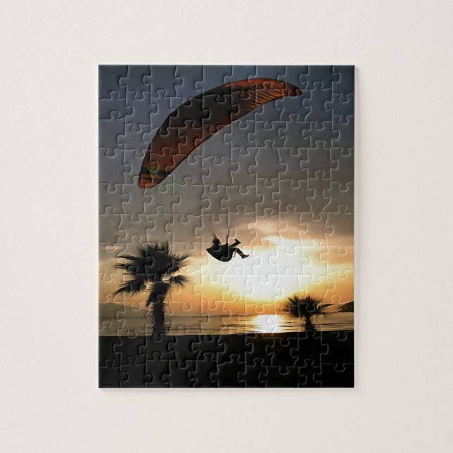 Puzzle Dropzone At Dusk Adventure Paraglider Art (Vertical)
