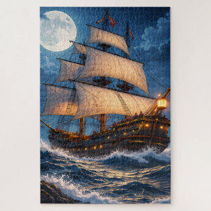 Puzzle du bateau au clair de lune – Jigsaw de nuit