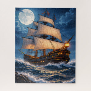 Puzzle du bateau au clair de lune – Jigsaw de nuit