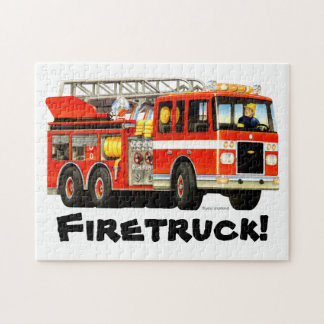 Puzzle du camion de pompiers de l'enfant nommé