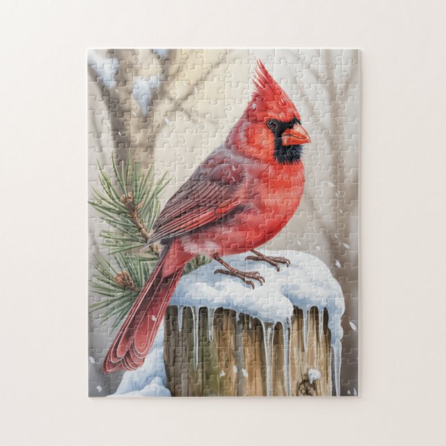 Puzzle du Cardinal d'hiver (Vertical)