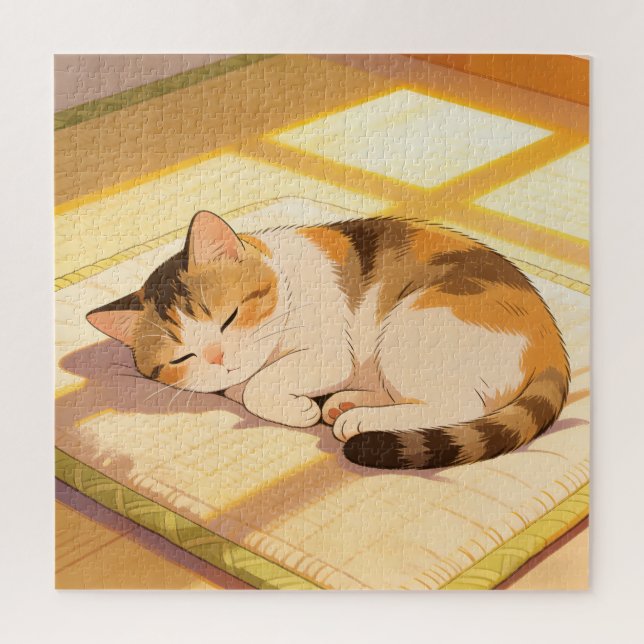Puzzle du chat endormi confortable (Vertical)