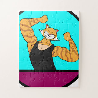 Puzzle du chat musclé orange