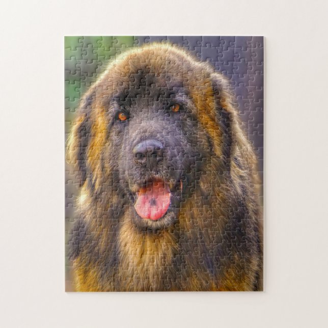 Puzzle du chien de race Leonberg. (Vertical)