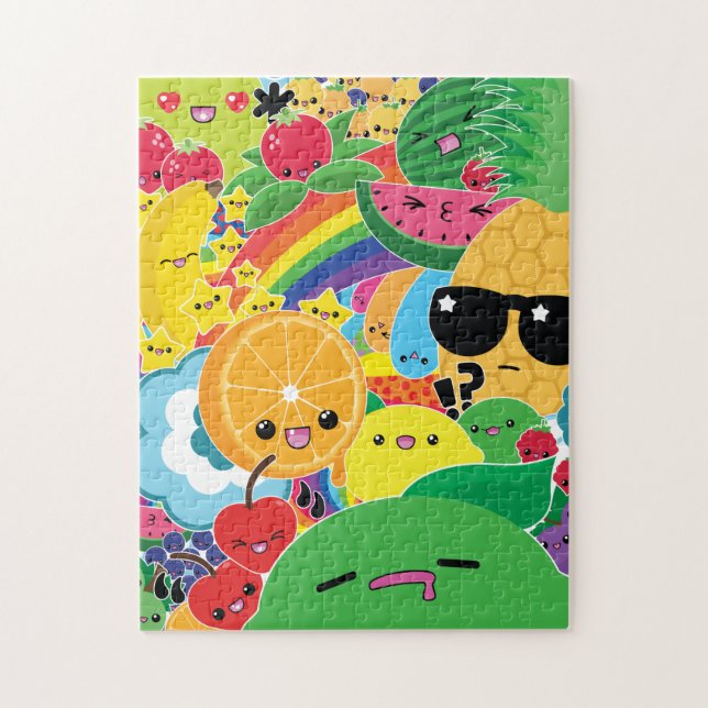 Puzzle du coup 8x10 de fruit de Kawaii (Vertical)
