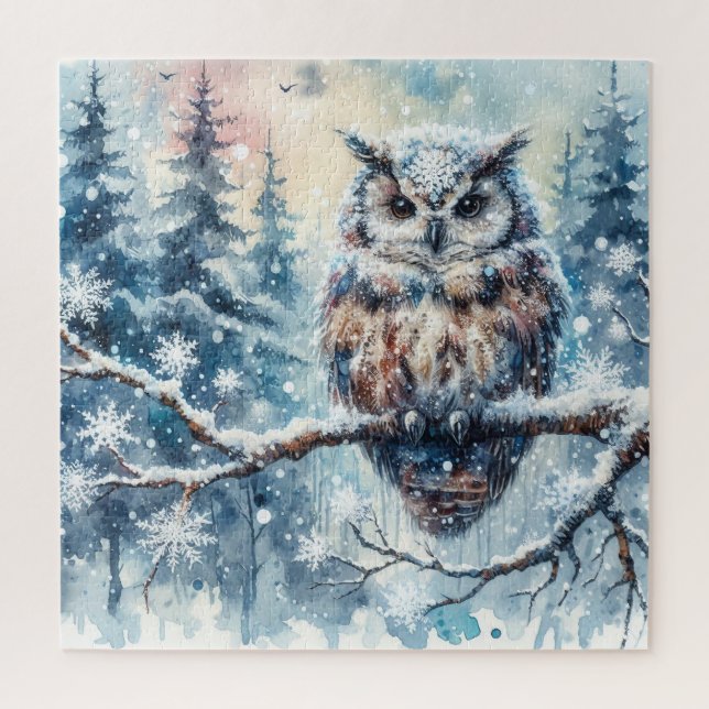 Puzzle du Hibou d'Hiver (Vertical)