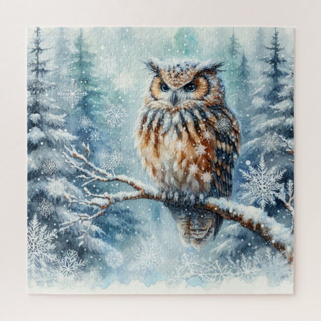 Puzzle du Hibou d'Hiver (Vertical)