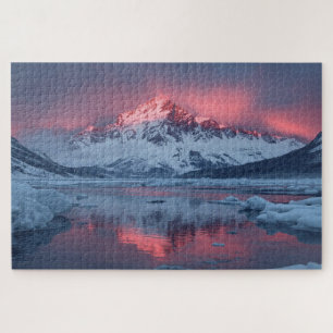 Puzzle du lac de la montagne enneigée