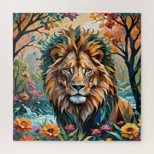 Puzzle du lion cubiste