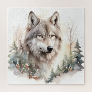 Puzzle du loup d'hiver