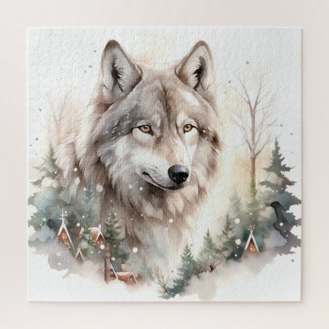 Puzzle du loup d'hiver (Vertical)