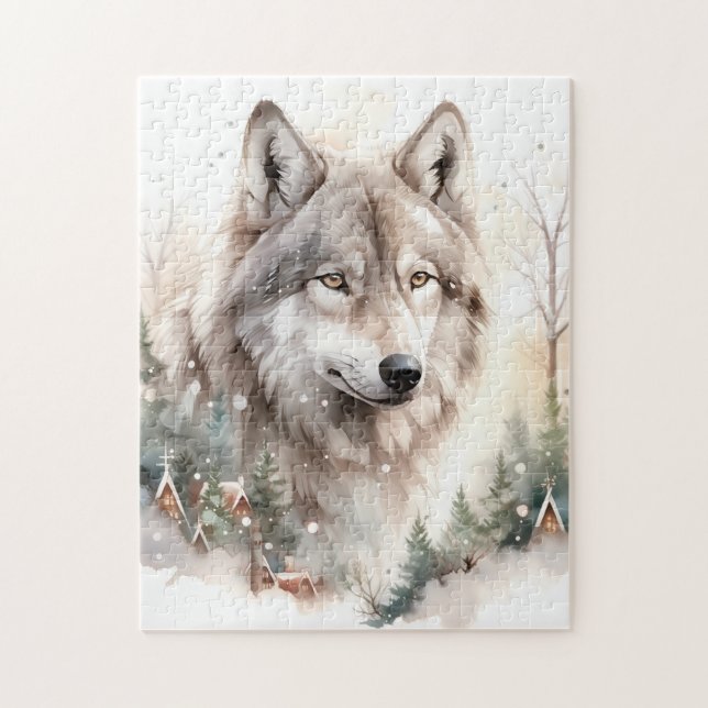 Puzzle du loup d'hiver (Vertical)