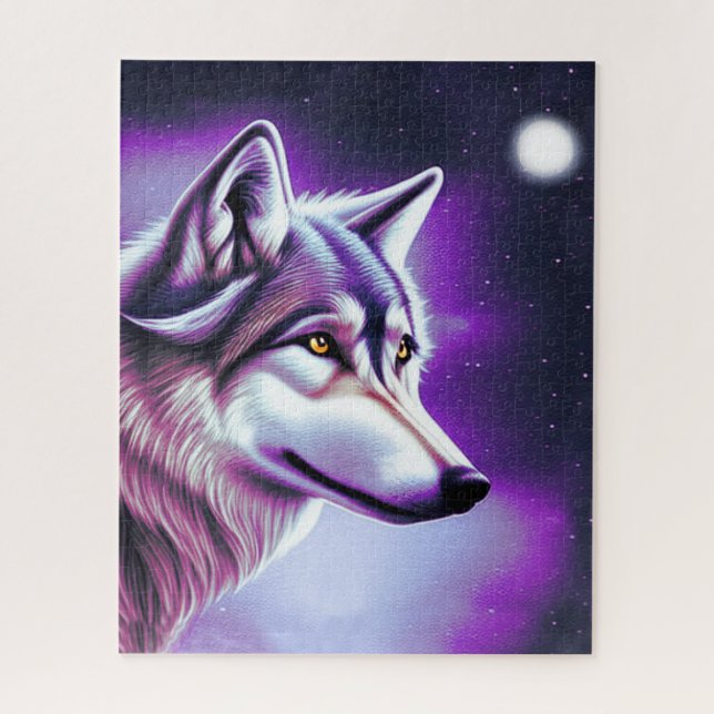 Puzzle du loup mystique nocturne (Vertical)