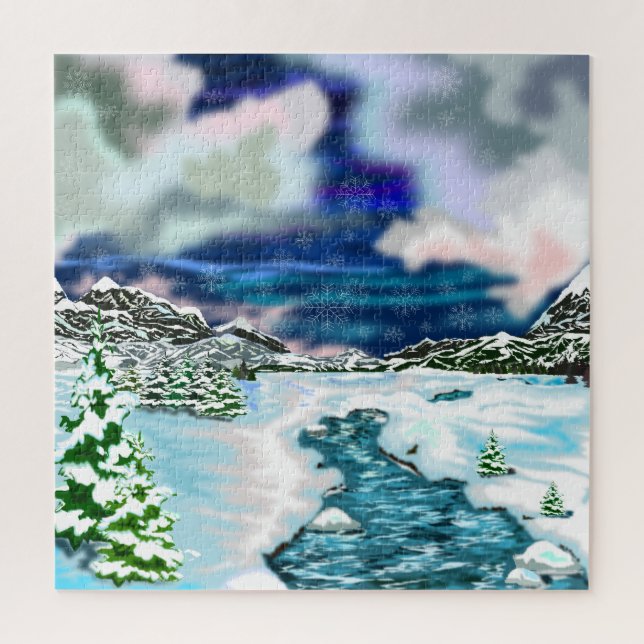 Puzzle du paysage d'hiver (Vertical)