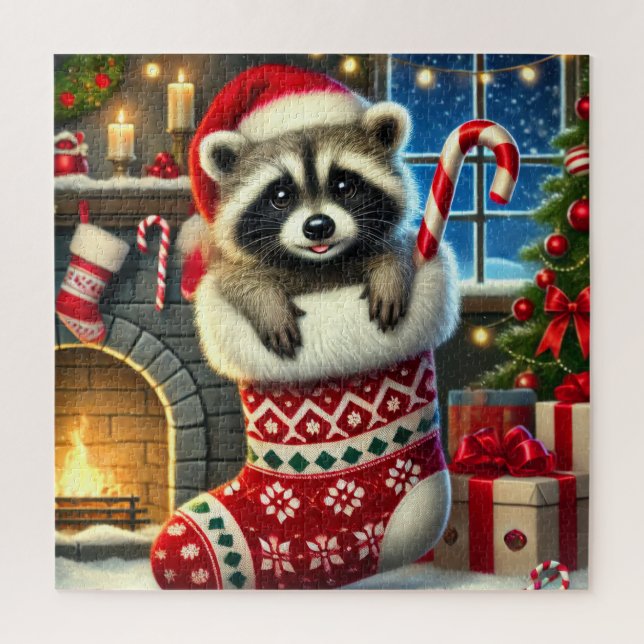 Puzzle du Raton Laveur de Noël (Vertical)