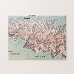 Puzzle du sud de carte de jante de canyon grand