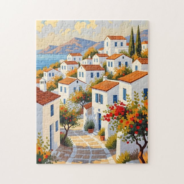 Puzzle du village côtier méditerranéen (Vertical)