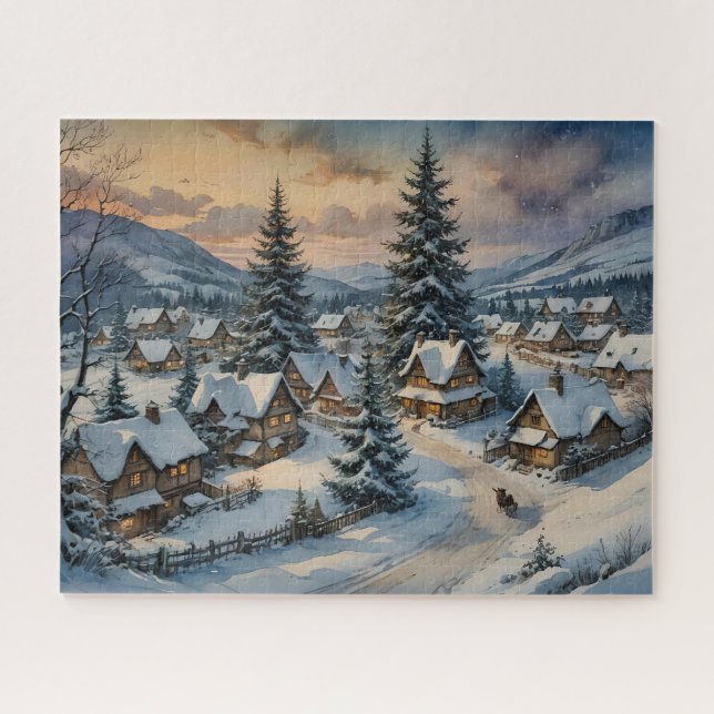 Puzzle du village d'hiver (Horizontal)