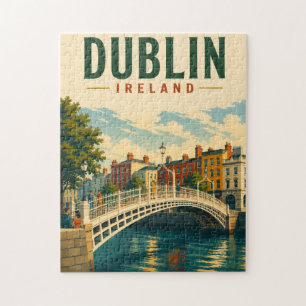 Puzzle Dublin Irlande Voyage Vintage Pont Ha'penny