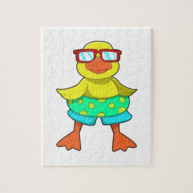 Puzzle Duck with Swim ring & Sung (Vertical)