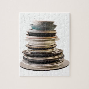 Puzzle d'une pile de plaques.