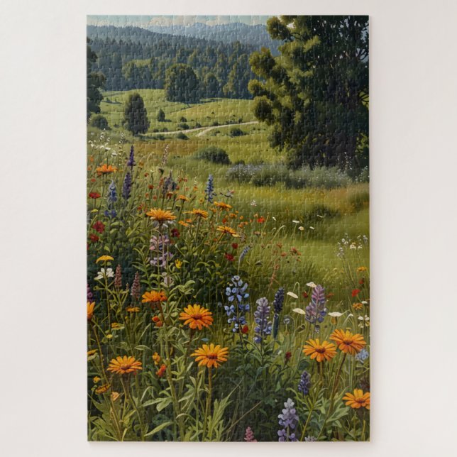 Puzzle d'une prairie de fleurs sauvages (Vertical)