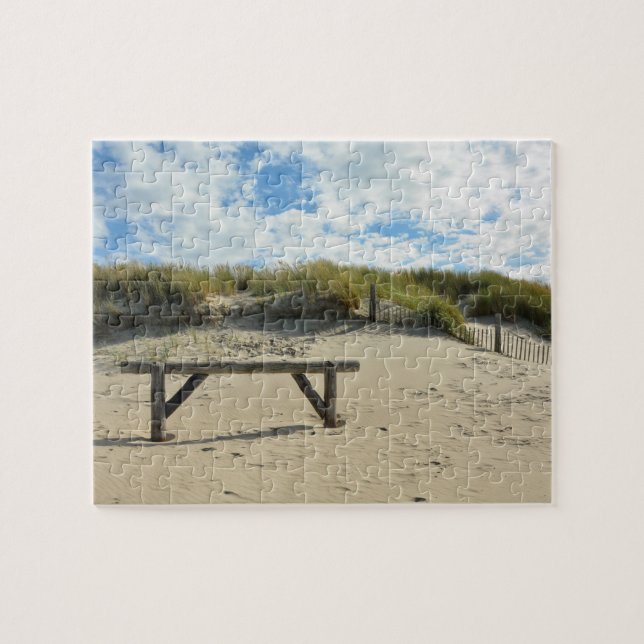 Puzzle Dunes de sable avec clôture en bois (Horizontal)