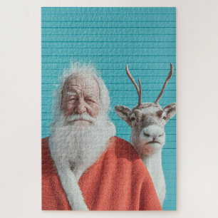 Puzzle Duo de vacances de Noël avec le Père Noël et les r