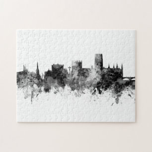 Puzzle Durham Angleterre Skyline Cityscape noir blanc