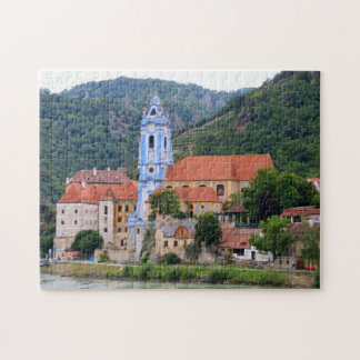 Puzzle Durnstein et la flèche bleue de l'église, Autriche