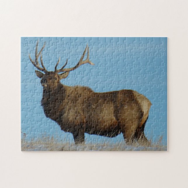 Puzzle E62 casse-tête Bull Elk Sky Lined. (Horizontal)