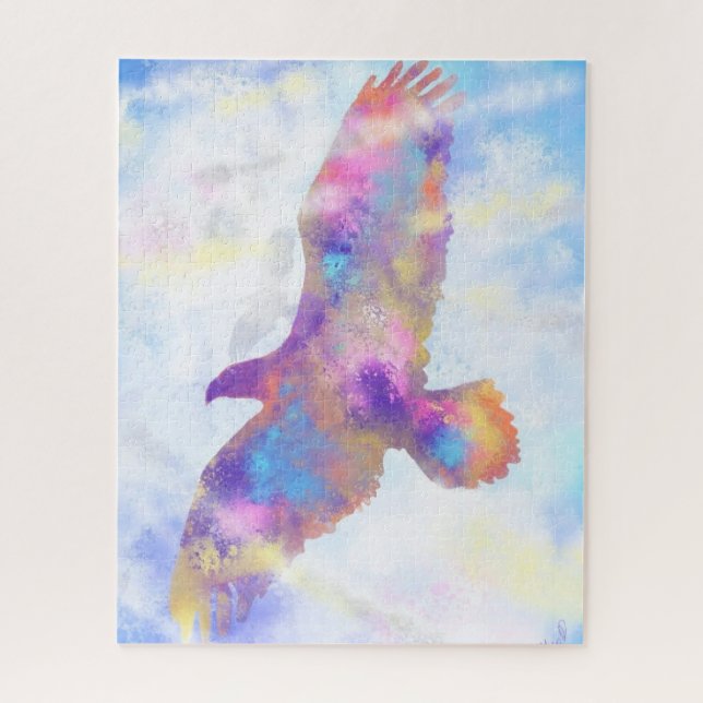 Puzzle Eagle Flying - Collection d'art aquarelle (Vertical)