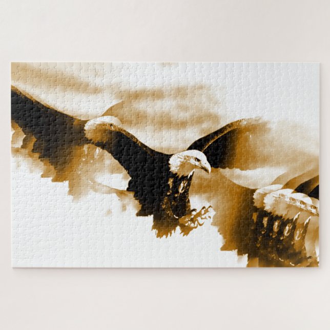 Puzzle Eagle in Flight Art (Horizontal)