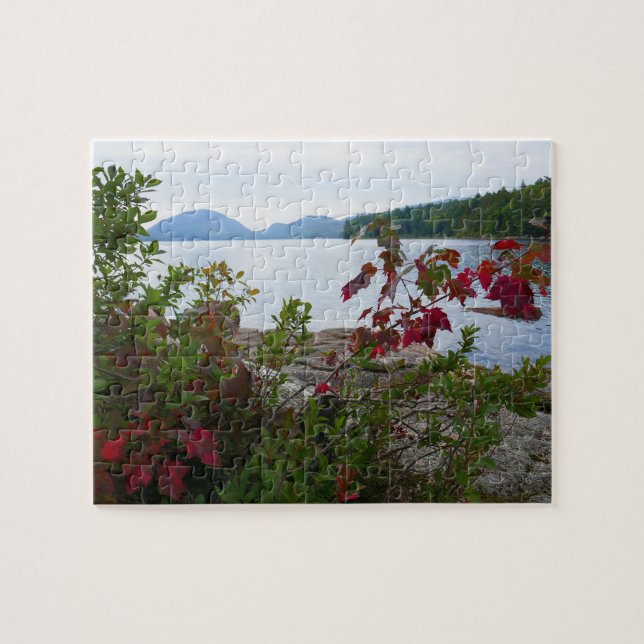 Puzzle Eagle Lake et feuilles de érable rouges I (Horizontal)
