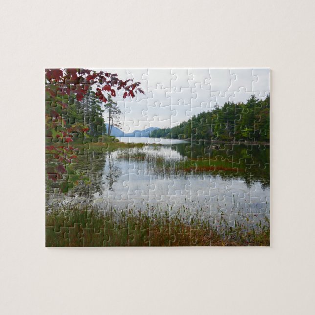 Puzzle Eagle Lake et feuilles de érable rouges II (Horizontal)