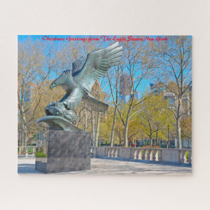 Puzzle Eagle Statue New York. voeux de Noël