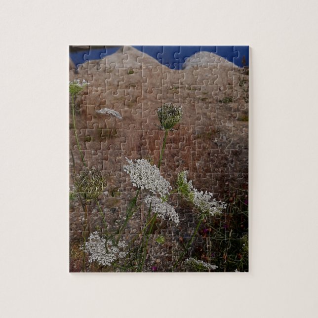 Puzzle Eau calme avec rive de fleurs sauvages (Vertical)