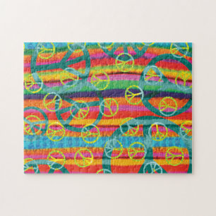 Puzzle Eau couleur turquoise jaune rose rétro